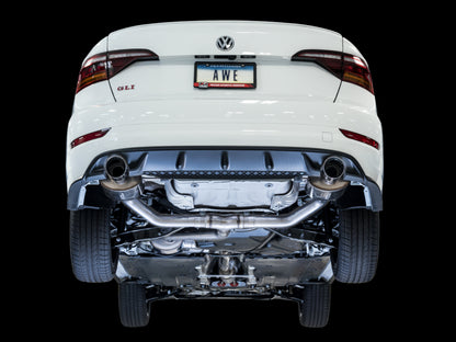 AWE Tuning 18-19 Volkswagen Jetta GLI Mk7 Touring Exhaust - Diamond Black Tips (Fits High-Flow DP) 3015-23062 3015-23062 Photo - Mounted