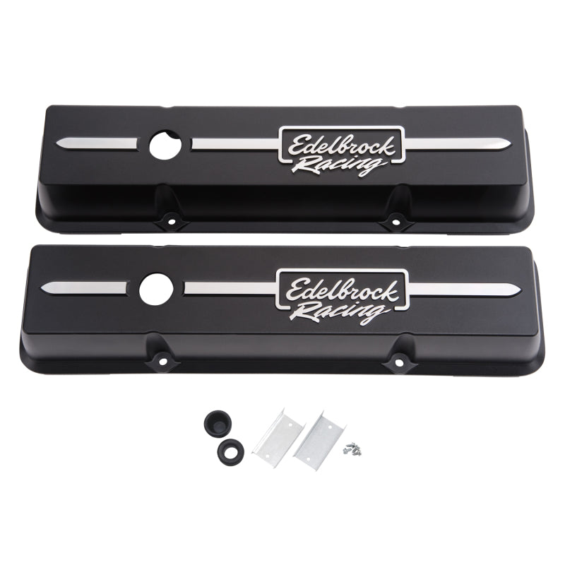 Edelbrock Valve Cover, Racing Series, Chevrolet, 1959-1986 262-400 CID V8 41633 Photo - Primary