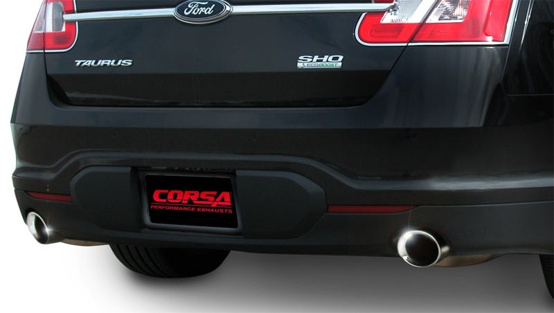 Corsa Performance 10-13 Ford Taurus SHO 3.5L V6 Turbo Polished Sport Cat-Back Exhaust 14315 Photo - Mounted