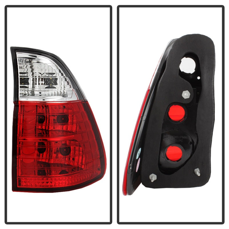 Spyder BMW E53 X5 00-06 4PCS Euro Style Tail Lights- Red Clear ALT-YD-BE5300-RC 5000835 5000835 Photo - Unmounted