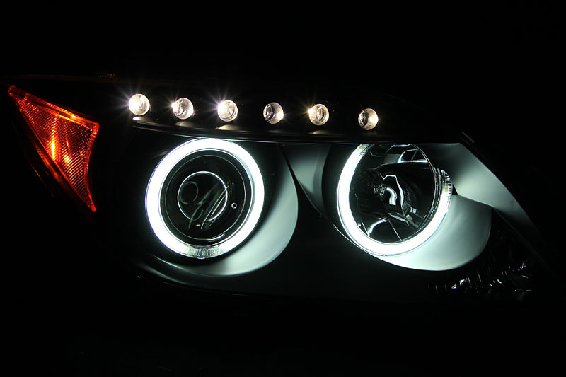 Anzo 2005-2010 Scion Tc Projector Headlights w/ Halo Black (CCFL) 121119 Photo - Mounted
