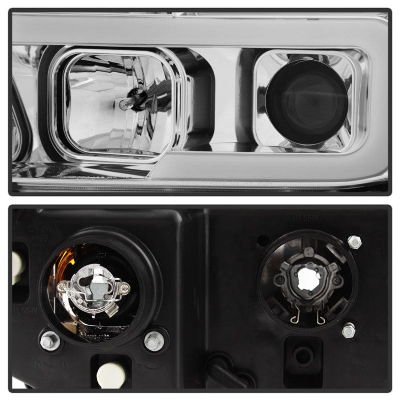 Spyder 07-13 Toyota Tundra V2 Light Bar DRL Projector Headlights - Chrome (PRO-YD-TTU07V2-LB-C) 5084651 5084651 Photo - Unmounted
