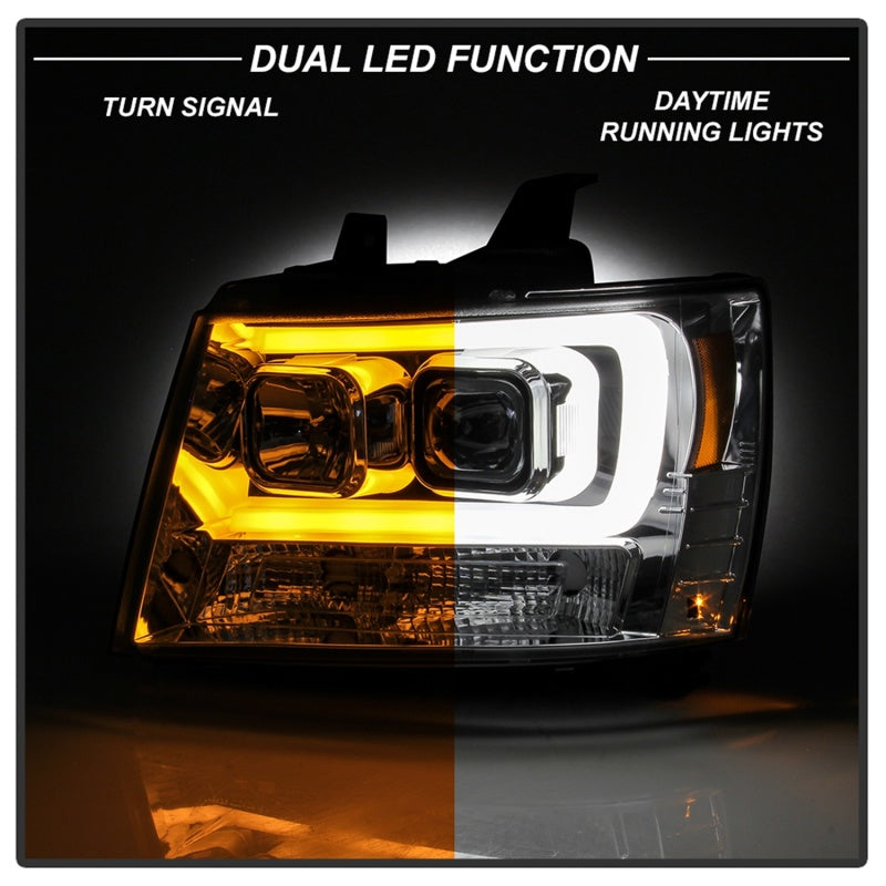 Spyder 07-14 Chevy Suburban/Tahoe V2 Projector Headlights LED Turn Sig Chrome PRO-YD-CSUB07V3-SB-C 5086235 5086235 Photo - Unmounted