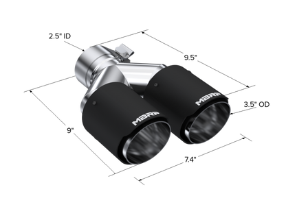 MBRP Universal Carbon Fiber Dual Tip 3.5in OD/2.5in Inlet T5171CF T5171CF Photo - Close Up