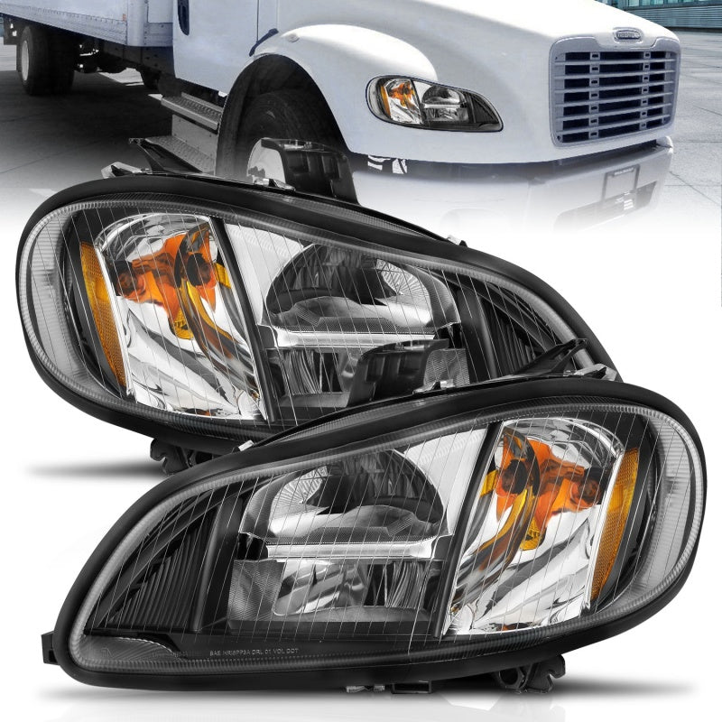ANZO 2002-2014 Freightliner M2 LED Crystal Headlights Black Housing w/ Clear Lens (Pair) 131030 131030 Photo - Primary