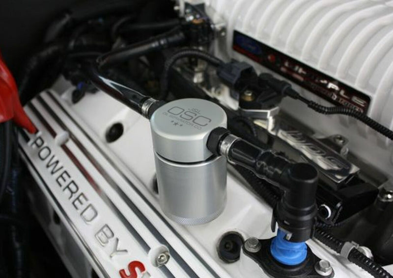 J&L 07-14 Ford Mustang GT500 Passenger Side Oil Separator 3.0 - Clear Anodized 3012P-C 3012P-C Photo - Primary