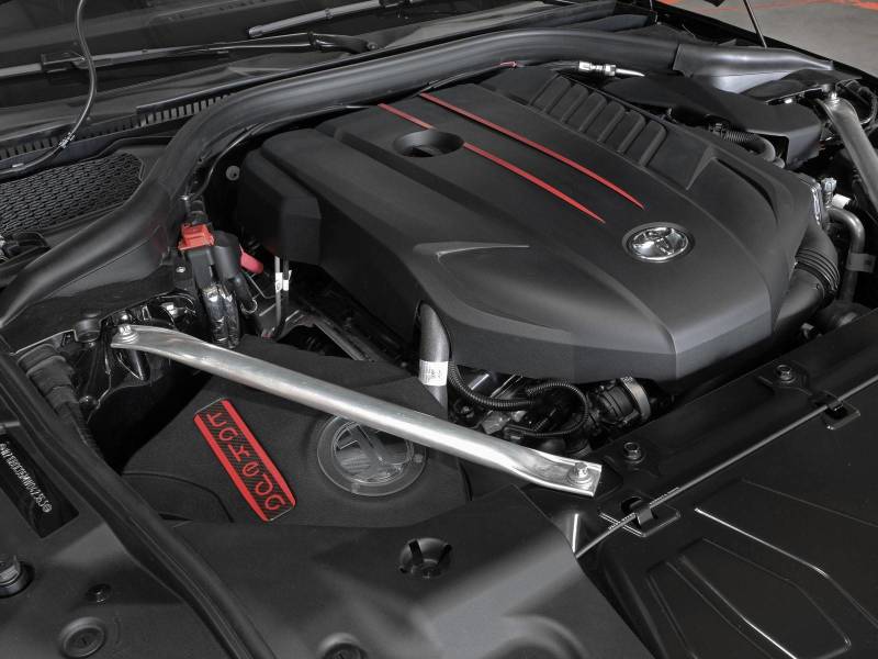 aFe Takeda Momentum Pro Dry S Cold Air Intake System 20-21 Toyota Supra L6-3.0L (T) B58 56-70050D 56-70050D Photo - Mounted