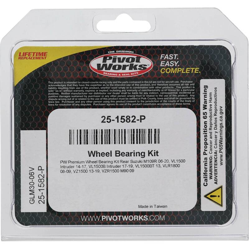 Pivot Works Suzuki Wheel Bearing Kit Premium Bearings 25-1582-P 25-1582-P Photo - Primary