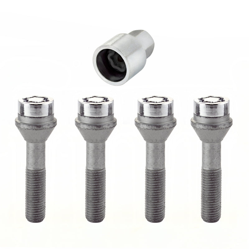 McGard Wheel Lock Bolt Set - 4pk. (Cone Seat) M12X1.5 / 17mm Hex / 49.2mm Shank Length - Chrome 27014 27014 Photo - out of package