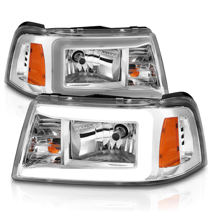ANZO 2001-2011 Ford Ranger Crystal Headlights w/ Light Bar Chrome Housing 111512 111512 User 1