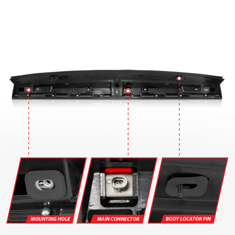 ANZO 2007-2014 Chevrolet Suburban 1500 LED 3rd Brake Light Black Housing Smoke Lens w/ Spoiler 1pc 531109 531109 Photo - Unmounted