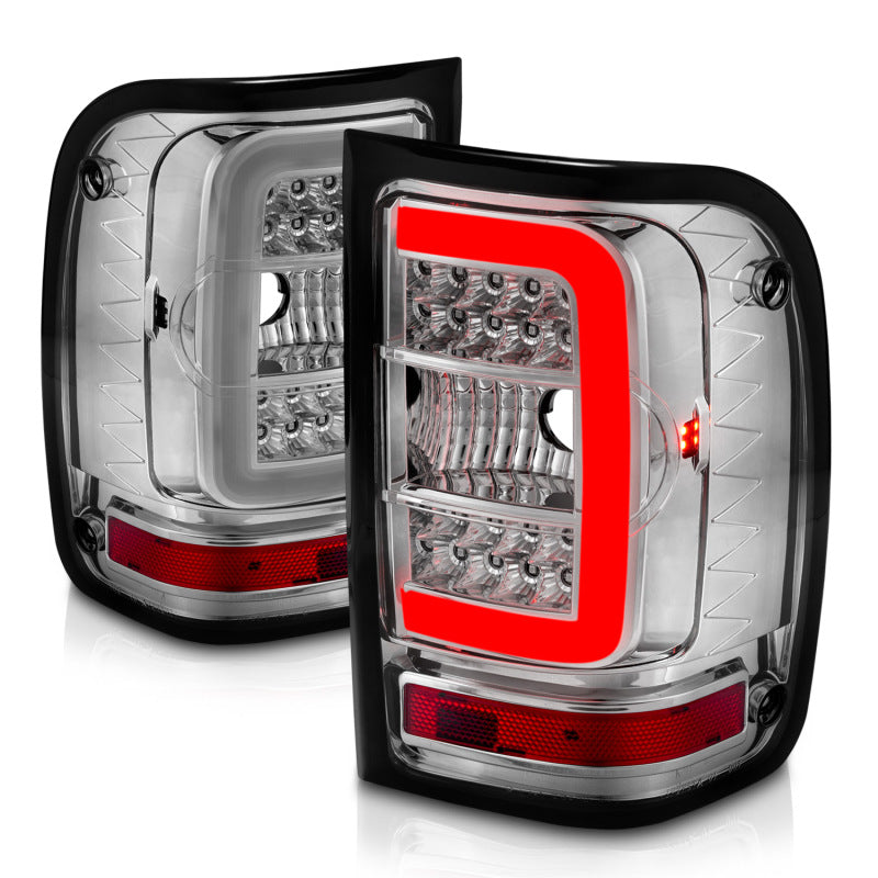 ANZO 2001-2011 Ford  Ranger LED Tail Lights w/ Light Bar Chrome Housing Clear Lens 311392 311392 User 5