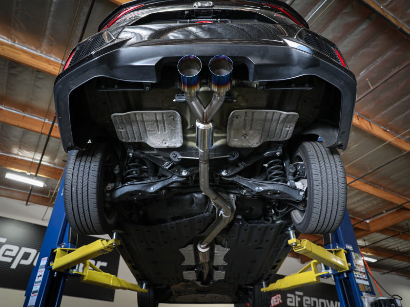 aFe Takeda 2.5in 304SS Cat-Back Exhaust System w/ Carbon Tips 17-20 Honda Civic Si Sedan I4 1.5L 49-36619-C 49-36619-C Photo - Mounted
