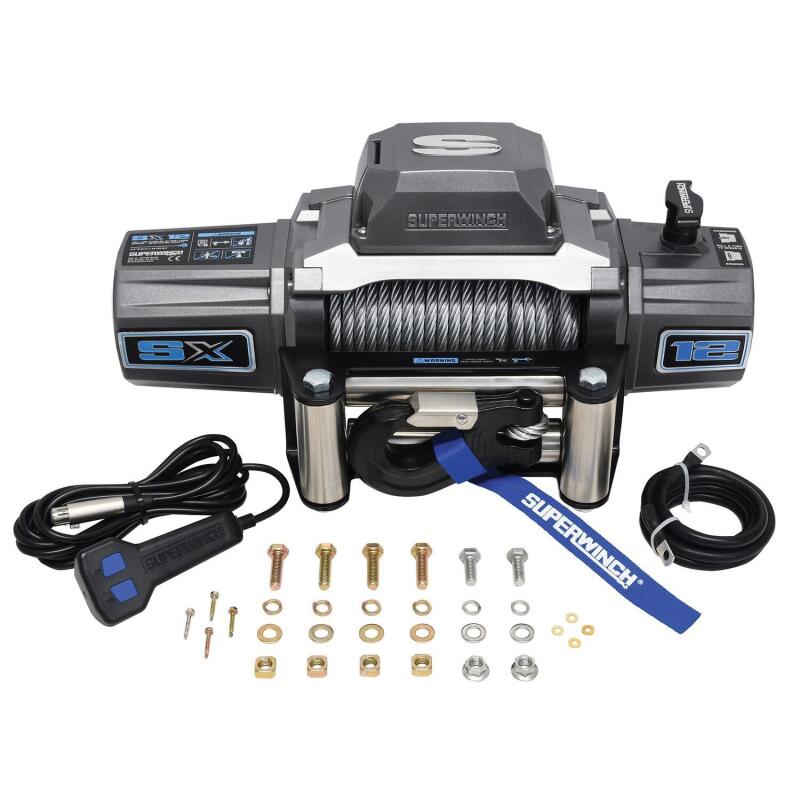 Superwinch 12000 LBS 12 VDC 3/8in x 85ft Wire Rope SX 12000 Winch - Graphite 1712200 1712200 Photo - Close Up