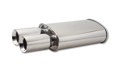 Vibrant STREETPOWER Oval Muffler w/ Dual 3.5" Round Tips (2.5" inlet) 1040 Photo - Primary