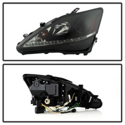Spyder Lexus IS 250/350 2006-2010 Projector Headlights DRL Black Smoke PRO-YD-LIS06-DRL-BSM 5080073 5080073 Photo - Unmounted