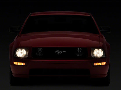 Raxiom 05-09 Ford Mustang Axial Series OEM Style Rep Headlights- Chrome Housing- Smoked Lens 413415 413415 Photo - Close Up