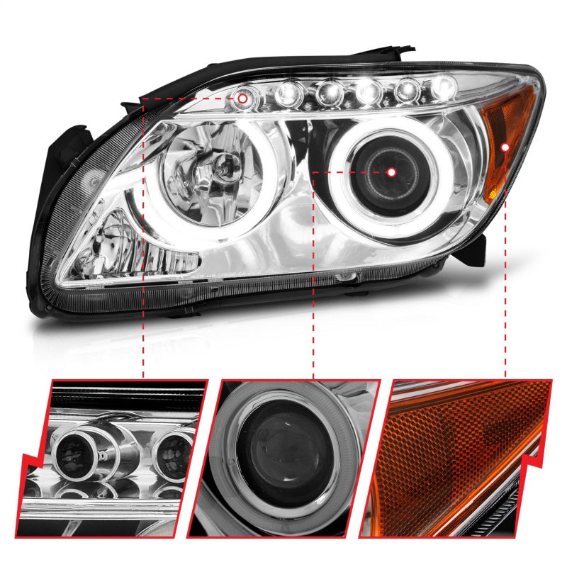 Anzo 2005-2010 Scion Tc Projector Headlights w/ Halo Chrome (CCFL) 121120 Photo - Unmounted