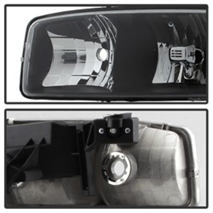 SPYDER xTune GMC Sierra 99-06 /Yukon 00-06 Crystal Headlights & Bumper Lights - Black HD-JH-GS99-AM-SET-BK 9037474 9037474 Photo - Unmounted