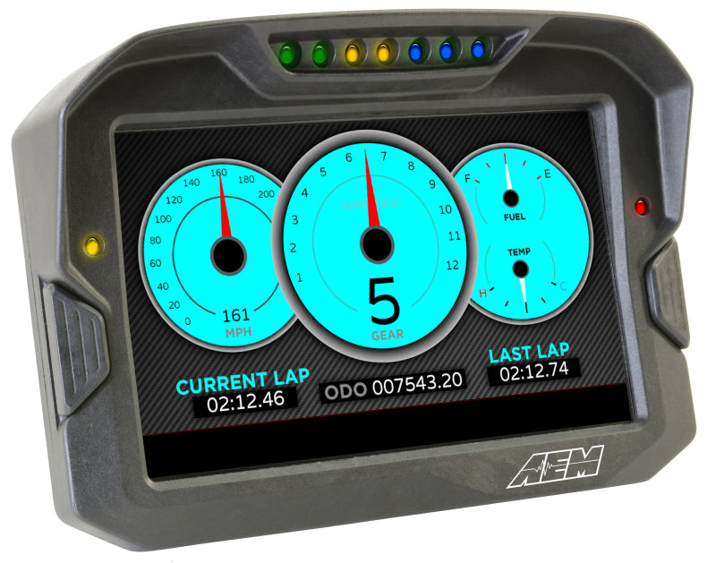 AEM Electronics Digital Dash, CD-7LG, Carbon Housing, Data Logging, GPS, CAN Bus, Kit 30-5703 Photo - out of package