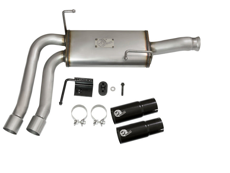 aFe Rebel Series 3in to 2-1/2in Stainless Steel Cat-Back Exhaust System w/ 49-44070-B Photo - Unmounted