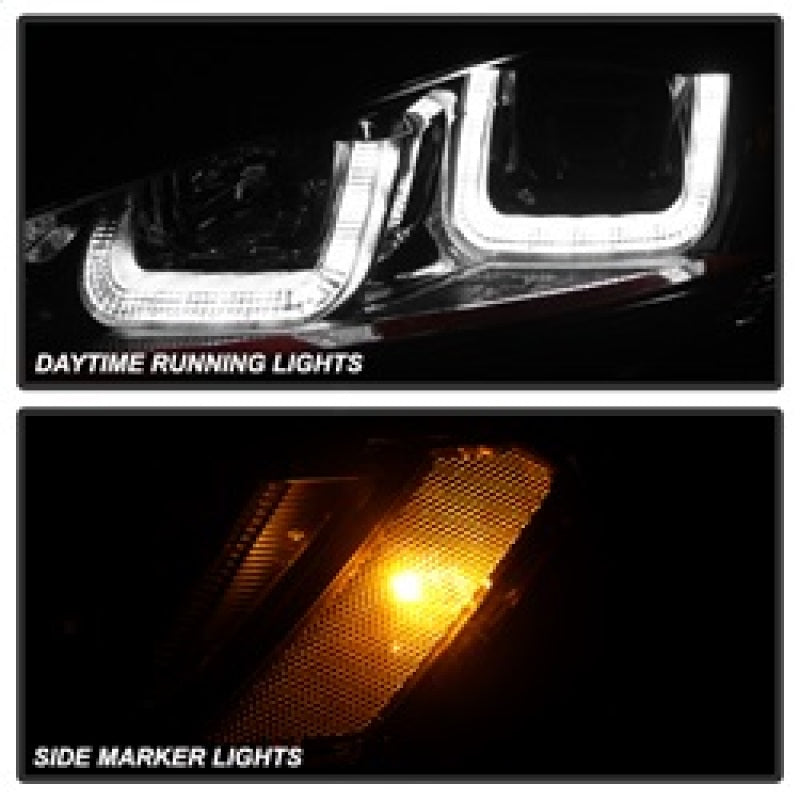 Spyder Volkswagen Golf VII 14-16 Projector Headlights DRL LED Red Stripe Blk PRO-YD-VG15-RED-DRL-BK 5080592 5080592 Photo - Unmounted