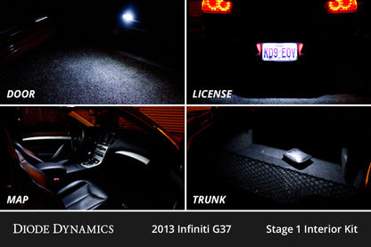 Diode Dynamics 07-15 Infiniti G37 Sedan Interior LED Kit Cool White Stage 1 DD0527 DD0527 User 3