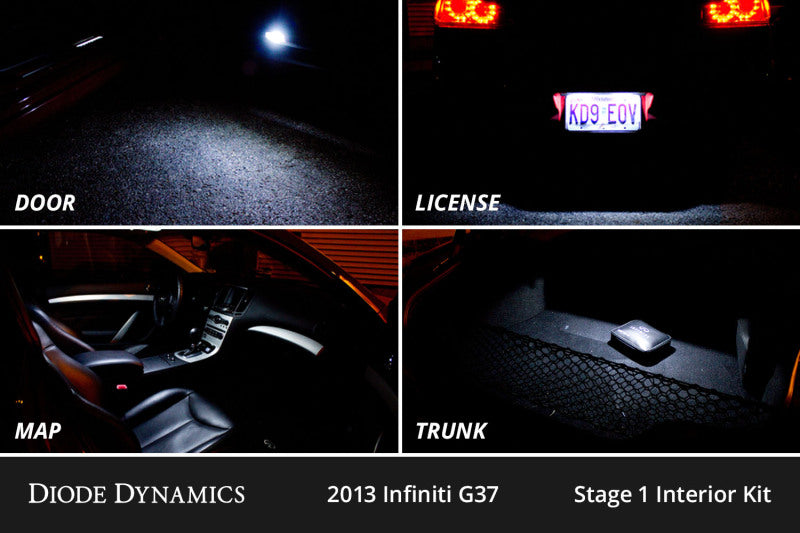 Diode Dynamics 07-15 Infiniti G37 Sedan Interior LED Kit Cool White Stage 2 DD0528 DD0528 User 3
