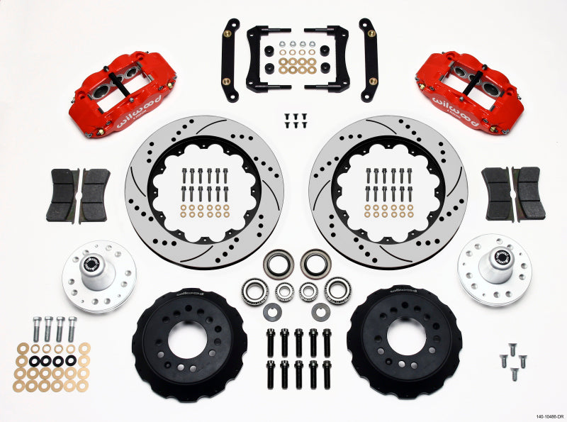 Wilwood Narrow Superlite 6R Front Hub Kit 14.00in Drill Red 70-78 Camaro 140-10486-DR 140-10486-DR Photo - Primary