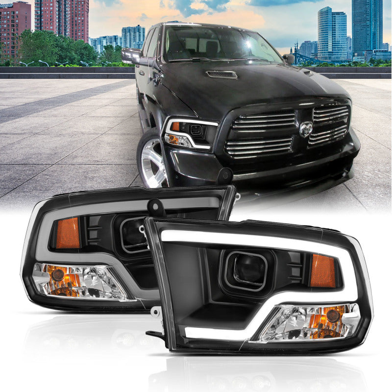 Anzo Dodge Ram 09-18 Projector Plank Style Headlight w/Halo Black Clear 111404 Photo - Primary