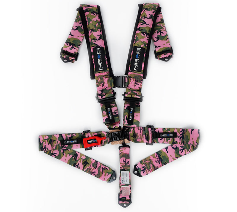 NRG SFI 16.1 5pt 3in. Seat Belt Harness/ Latch Link - Pink Camo SBH-5PCPKCAMO-1221 SBH-5PCPKCAMO-1221 Photo - Primary