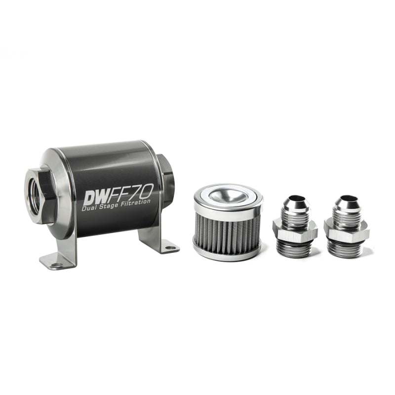 DeatschWerks '-8AN, 40 micron, 70mm In-line fuel filter kit 8-03-070-040K-8 Photo - Primary