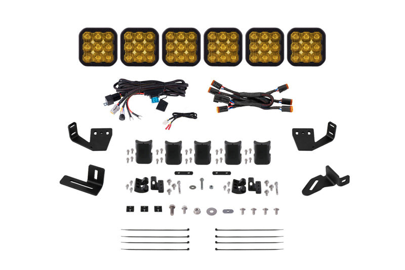 Diode Dynamics Prinsu/Sherpa Roof Racks- SS5 6-Pod CrossLink Mounting Kit - Pro Yellow Driving DD7823 DD7823 Photo - Primary