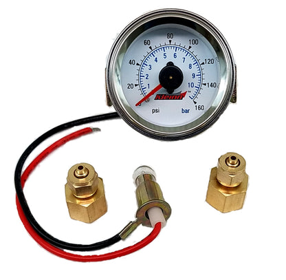 Kleinn Air Horns Kleinn Panel Mount/ Illuminated/ 160 PSI/ Dual Needle Air Pressure Gauge 1023 1023 Photo - Primary