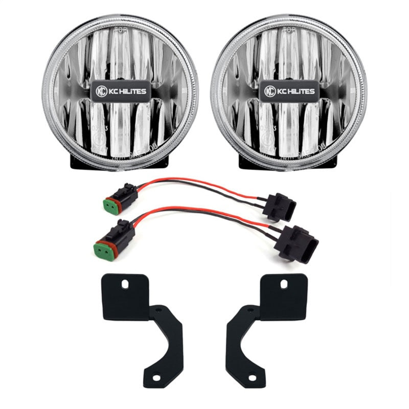 KC HiLiTES 4" Gravity® LED G4 - 2-Light System - SAE/ECE - 10W Fog Beam - for 18-24 Jeep JL / JT Steel Bumper 504 504 Photo - Primary