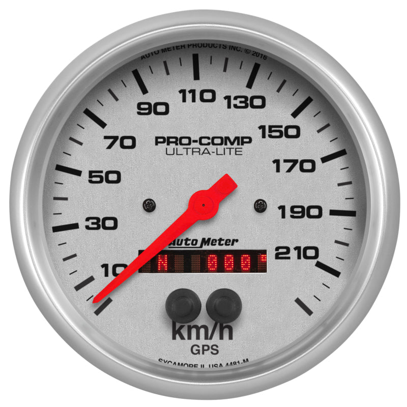 Autometer Ultra-Lite 5in. 225KM/H (GPS) Speedometer Gauge 4481-M 4481-M Photo - Primary