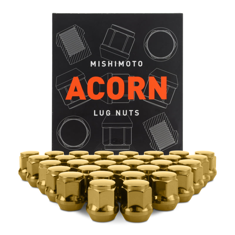 Mishimoto Steel Acorn Lug Nuts M14 x 1.5 - 32pc Set - Gold MMLG-AC1415-32GD MMLG-AC1415-32GD Photo - Primary