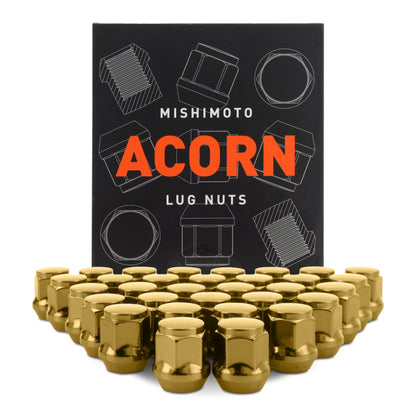 Mishimoto Steel Acorn Lug Nuts M14 x 1.5 - 32pc Set - Gold MMLG-AC1415-32GD MMLG-AC1415-32GD Photo - Primary