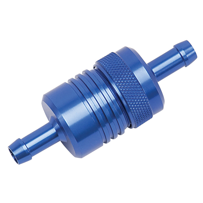 Russell 5/16" Aluminum Street Fuel Filter (Blue Finish) 645080 Photo - out of package