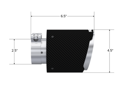 MBRP Universal Carbon Fiber Tip 2.5in ID / 4.5in OD Out / 6.5in Length Angle Cut Dual Wall T5191CF T5191CF Photo - Close Up