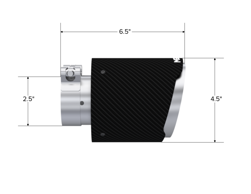 MBRP Universal Carbon Fiber Tip 2.5in ID / 4.5in OD Out / 6.5in Length Angle Cut Dual Wall T5191CF T5191CF Photo - Close Up