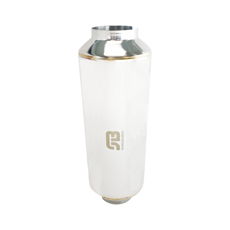 Stainless Bros 17in Overall Length 4in SS304 Polished Finish Lightweight Race Muffler 615-10223-1000 615-10223-1000 User 1
