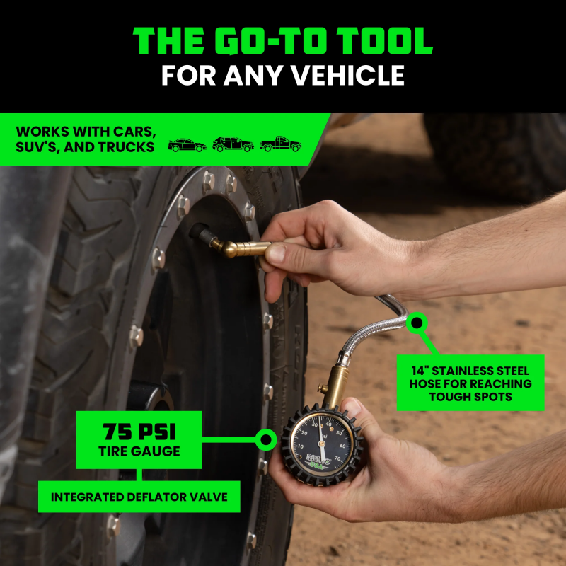 Rhino USA 75 Psi Analog Heavy Duty Tire Pressure Gauge GRLA-GAUGE-75 GRLA-GAUGE-75 User 3