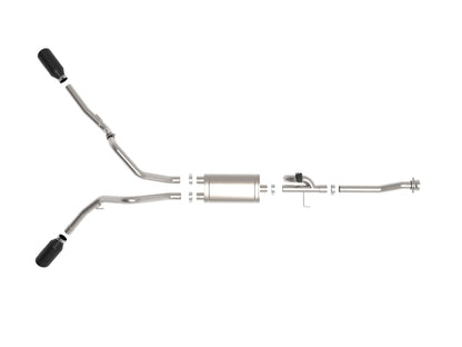 aFe Gemini XV 3in 304 SS Cat-Back Exhaust 2021 Ford F-150 V6 2.7L/3.5L (tt)/V8 5.0L w/ CO Black Tips 49-33129-B 49-33129-B Photo - Unmounted