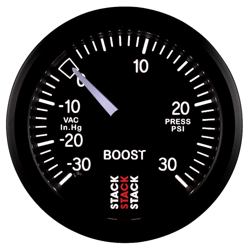 Autometer 52mm Stack Instruments -30INHG to +30PSI Mechanical Boost Gauge - Black ST3112 ST3112 User 4