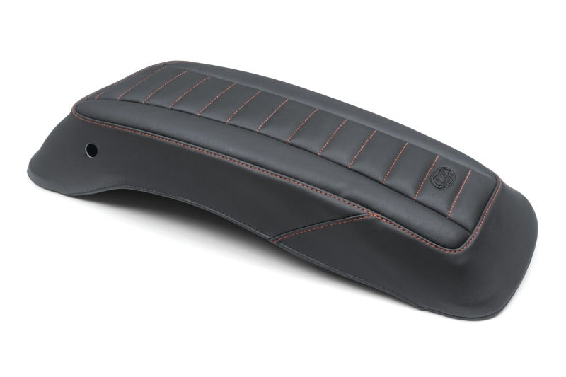 Mustang Motorcycle Mustang 14-23 HD FL Touring Saddlebag Lid Covers (Pair) Deluxe - Black w/ Red Stitching 77640AB 77640AB User 1