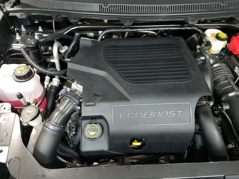 J&L 10-19 Ford Flex EcoBoost V6 Passenger Side Oil Separator 3.0 - Black Anodized 3035P-B 3035P-B Photo - Mounted