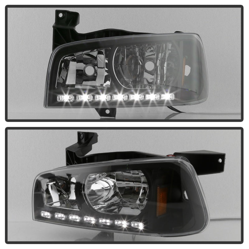 SPYDER Xtune Dodge Charger 06-10 1Pc LED Crystal Headlights Black HD-ON-DCH05-1PC-LED-BK 5017635 5017635 Photo - Unmounted