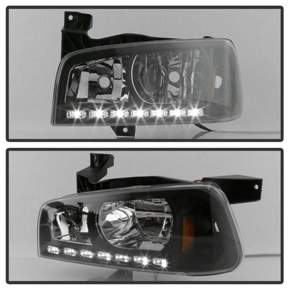 SPYDER Xtune Dodge Charger 06-10 1Pc LED Crystal Headlights Black HD-ON-DCH05-1PC-LED-BK 5017635 5017635 Photo - Unmounted