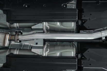 MBRP 15-19 Subaru WRX 2.0L/STI 2.5L 3in Dual Split Rear Exit w/ 3.5in CF Tips - T304 Street Version S48003CF S48003CF Photo - Mounted